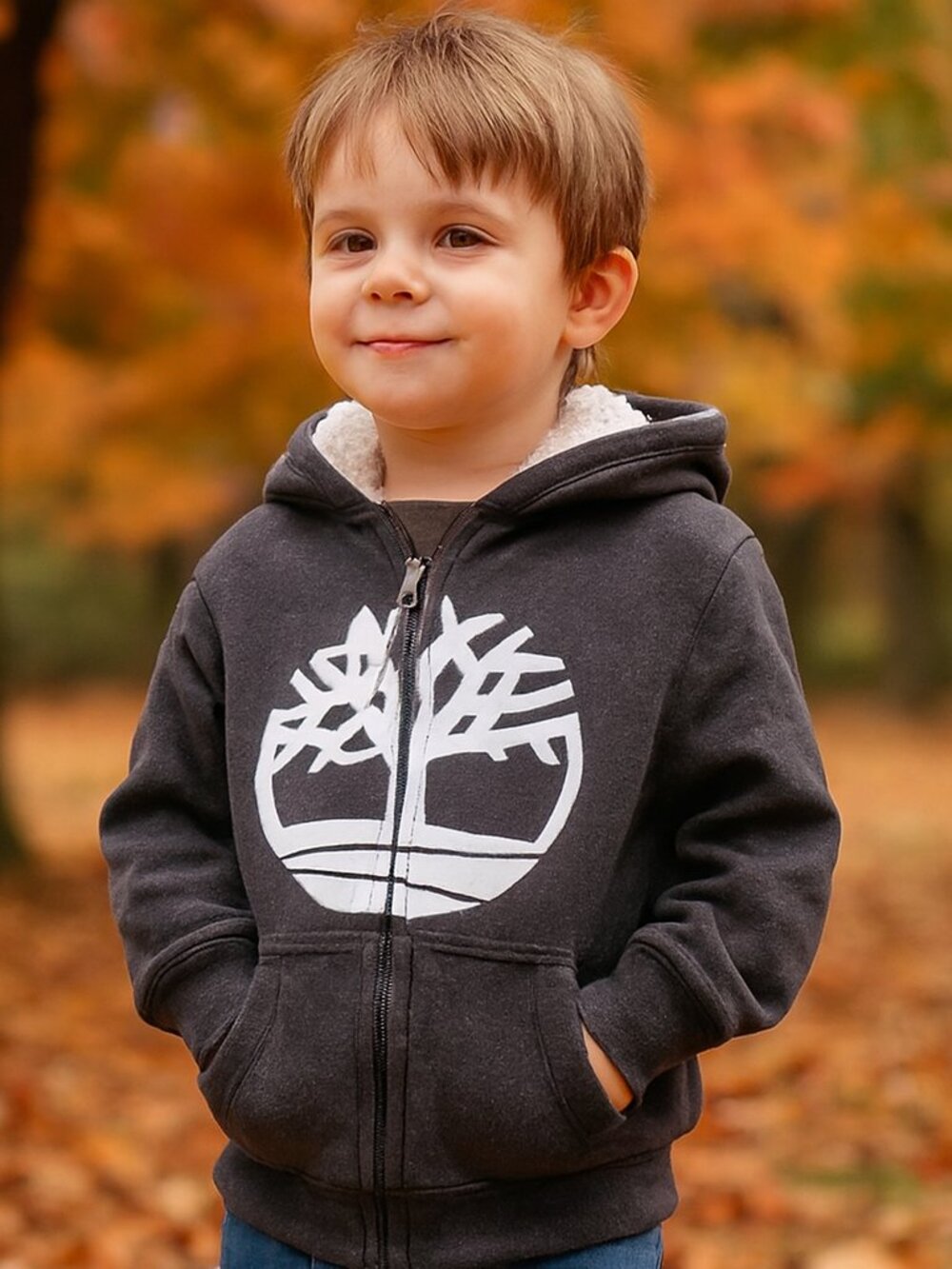Timberland Zip up Winter Hoodie Jacket kids size M 10-12 Fleece Lined
